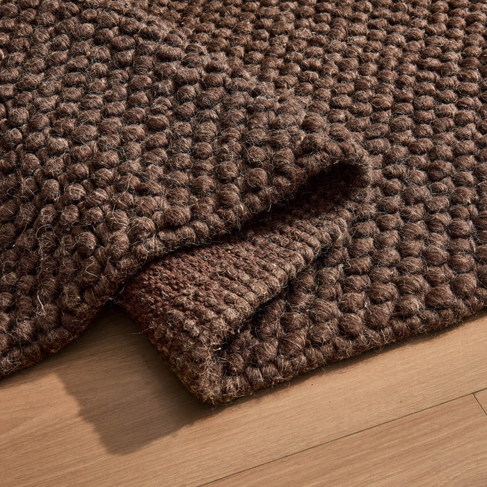 Theo Handwoven Wool Rug - Chocolate - DUSK