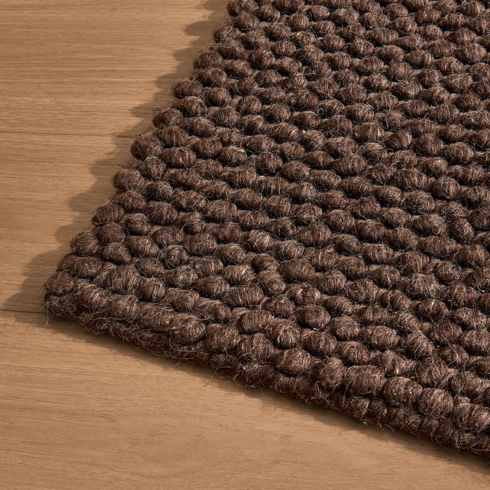 Theo Handwoven Wool Rug - Chocolate - DUSK