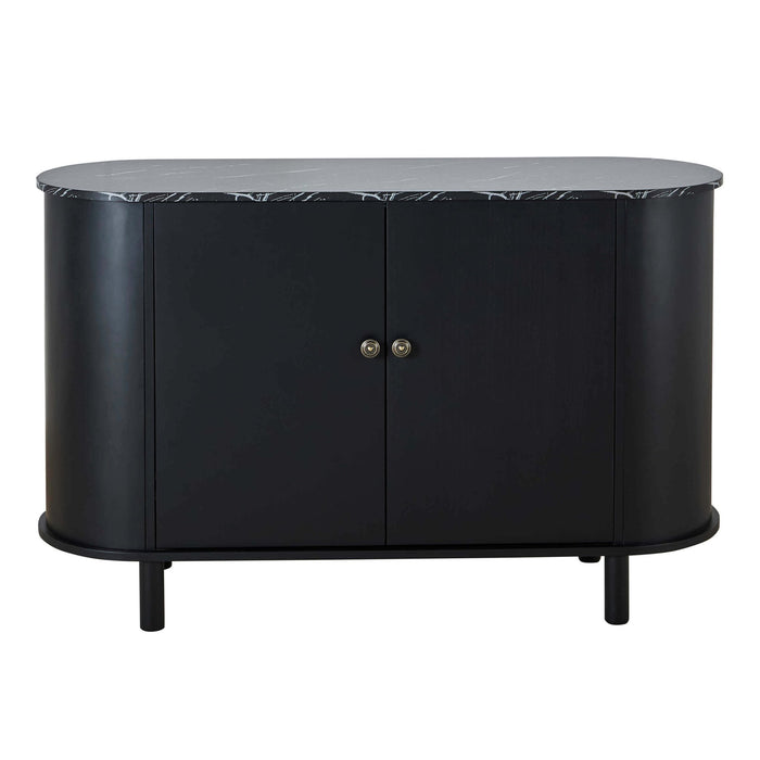 Tilda 2 Door Sideboard - Black/ Marble Top - DUSK