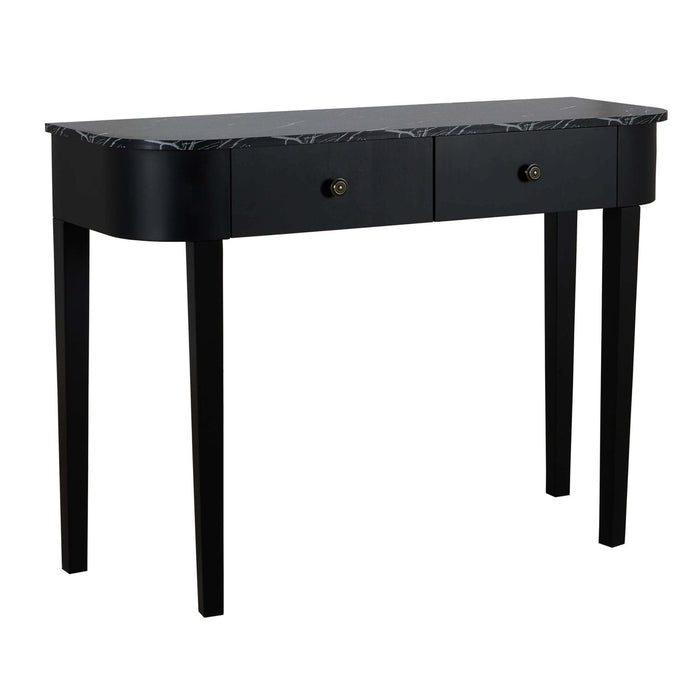 Tilda Console Table - Black/Marble Top - DUSK