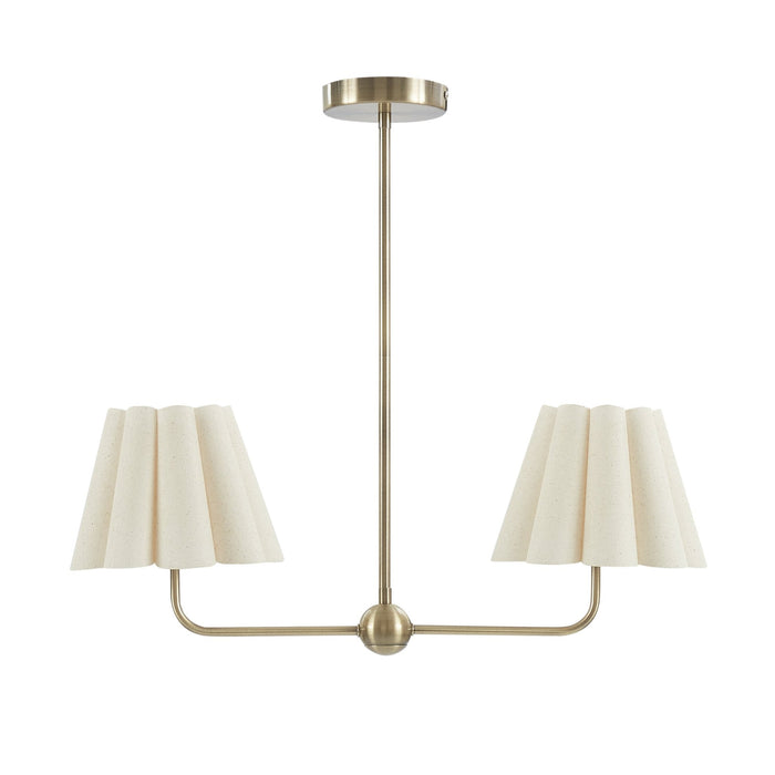 Trinity Pleated 2 Light Chandelier - Gold - DUSK