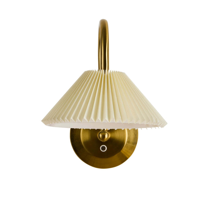 Twila Rechargeable Pleated Wall Light - Brass - DUSK