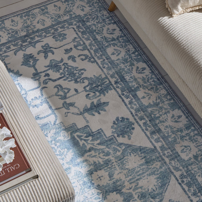 Uma Persian Style Machine Washable Rug - Blue - DUSK