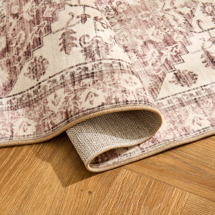 Uma Persian Style Machine Washable Rug - Brown - DUSK
