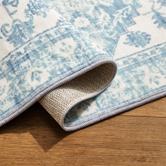 Uma Persian Style Machine Washable Rug - Blue - DUSK