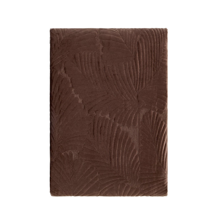 Valletta Leaf Matelasse Bedspread - Chocolate - DUSK