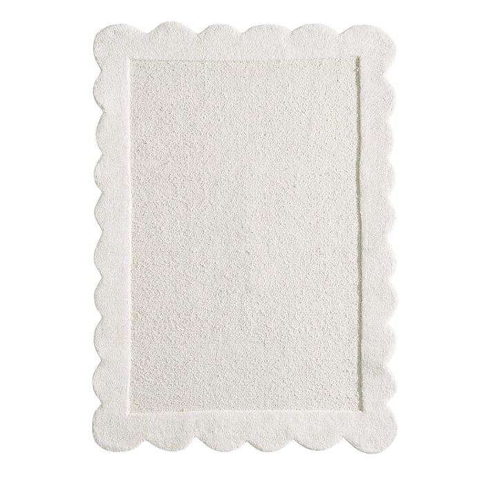 Wool Scallop Edge Rug - Off White - DUSK