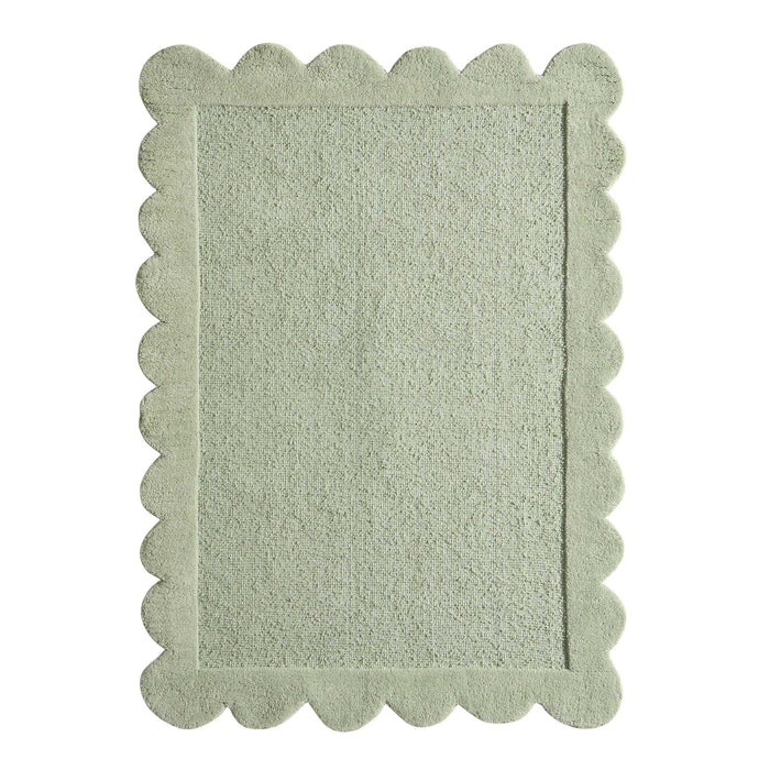 Wool Scallop Edge Rug - Sage - DUSK
