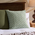 Woven Geometric Cushion Cover - Green - DUSK