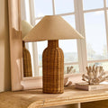 Zoey Rattan Base Table Lamp - Natural - DUSK